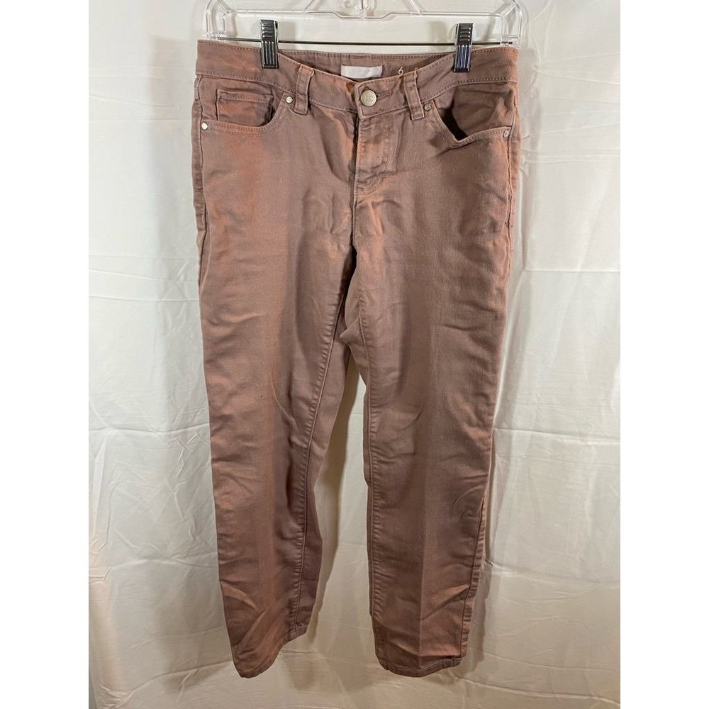 Lc Lauren Conrad Pants Womens 6 Pink Cropped Skinny Jeans Pockets Mid Rise Denim